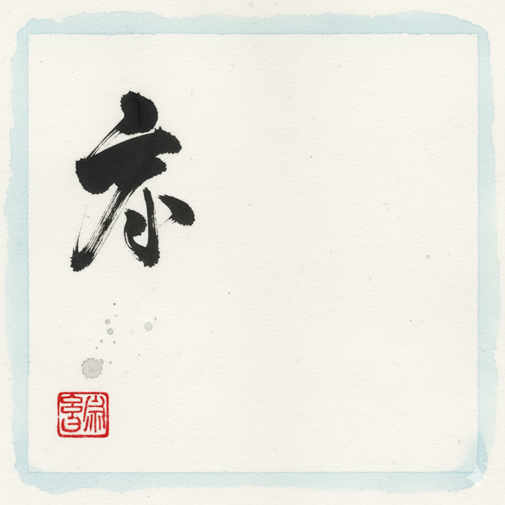 minimalist calligraphy brush on white paper, zen aesthetics, ink and space